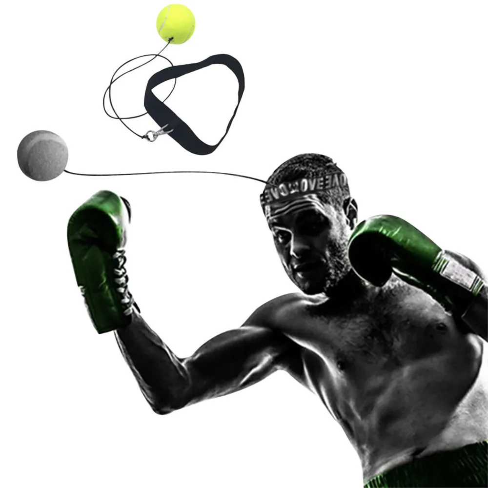 2 Colors Boxing Punch Exercise Fight Ball React Reflex Hott Reaction Training With Head Band #4A10 | Спорт и развлечения