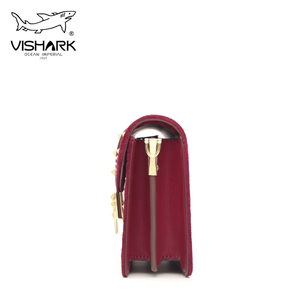 VISHARK Vogue Женская сумка через плечо с заклепками подарок для девушки и леди 2019