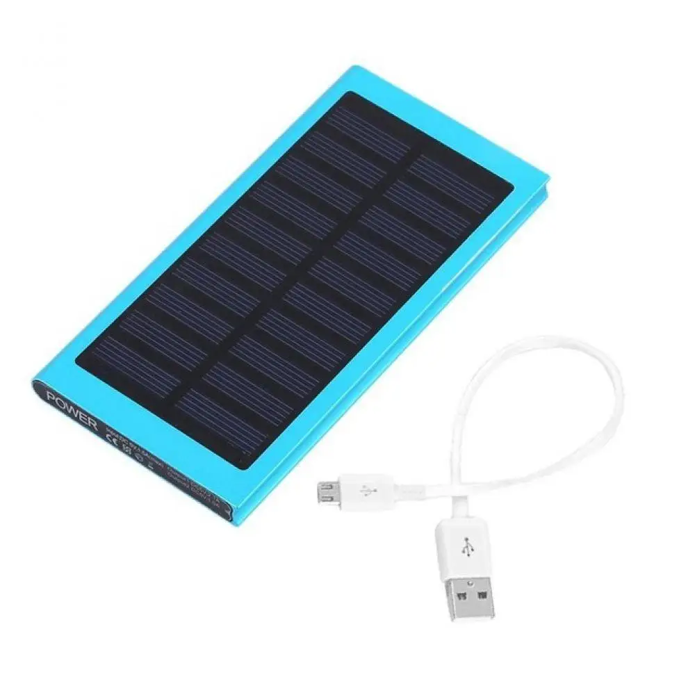 Ультра тонкий 20000 мАч Солнечный внешний аккумулятор Двойной USB СВЕТОДИОДНЫЙ свет