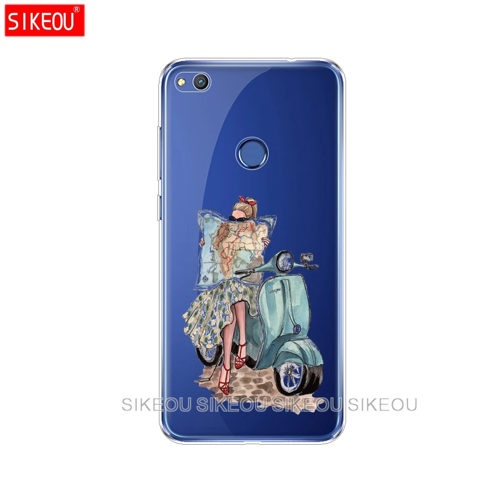 Силиконовый чехол для huawei honor 8 honor 8 lite, чехол, мягкая задняя крышка из ТПУ 360, полностью Защитные чехлы для телефонов с принтом, прозрачный чехол - Цвет: 61277