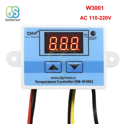 W3001 AC 110-220V W3001 W3002 W3230 светодиодный цифровой терморегулятор 12 В 24 В 220 В переключатель контроля нагрева и охлаждения - Цвет: W3001 AC 110-220V