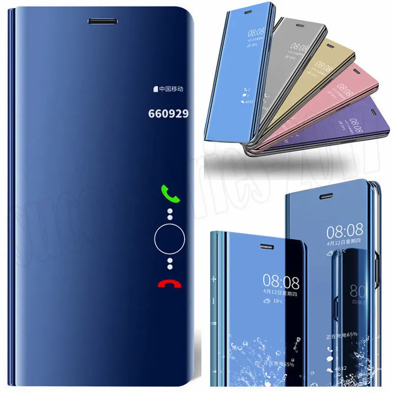 Роскошные Зеркало флип View Case для huawei P20 Pro P10 Lite P Смарт Стенд Крышка Honor 9 10 Коврики