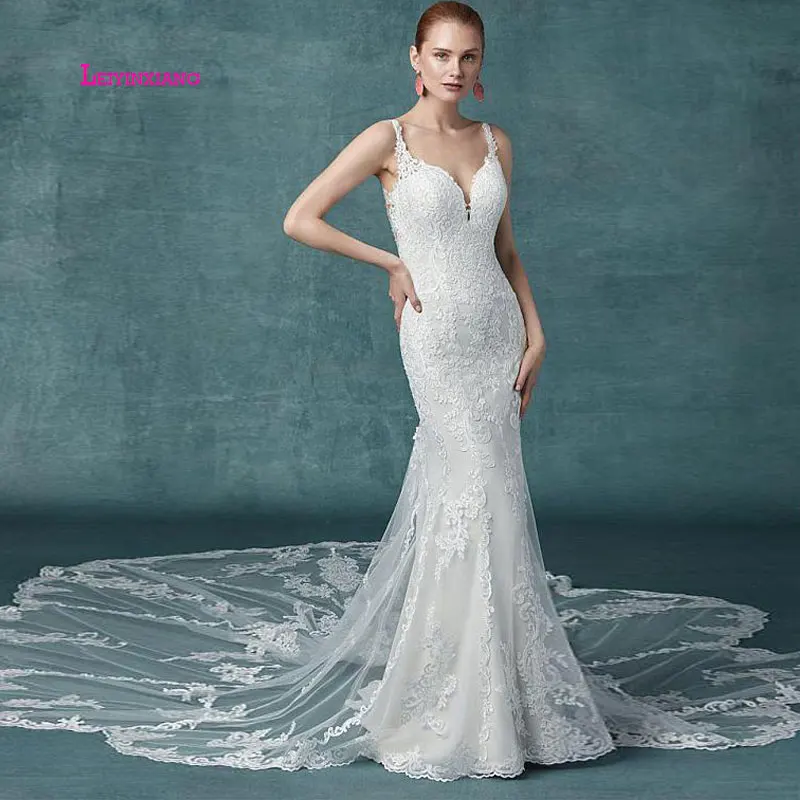 LEIYINXIANG Новое поступление популярное свадебное платье невесты Vestido De Noiva Sereia халат