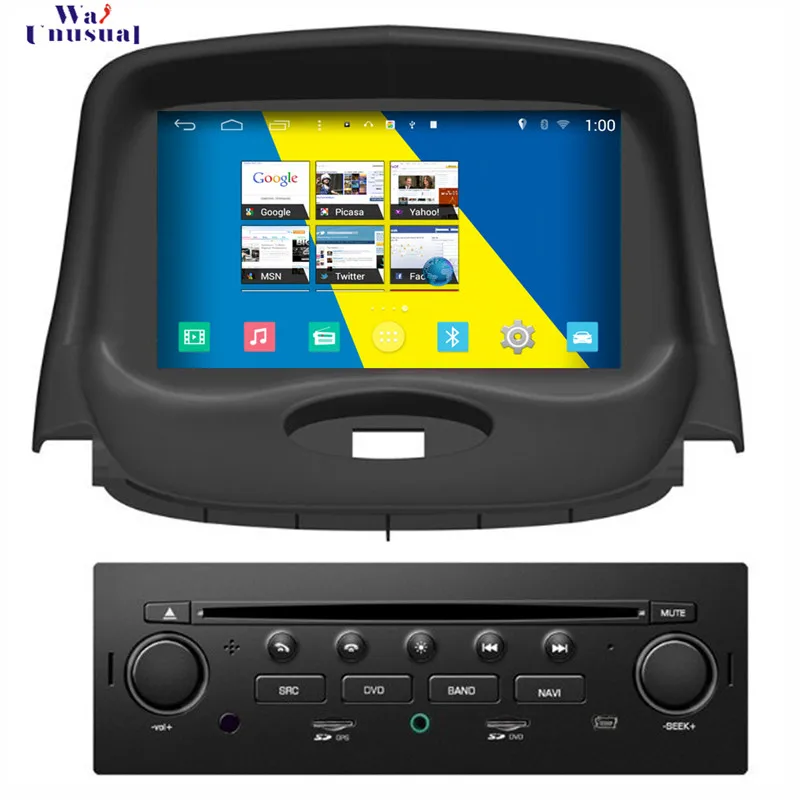 Wanuary 2017 автомобильный Стайлинг 7 ''чистый Android 4.4.4 видеоплеер для Peugeot 206 GPS