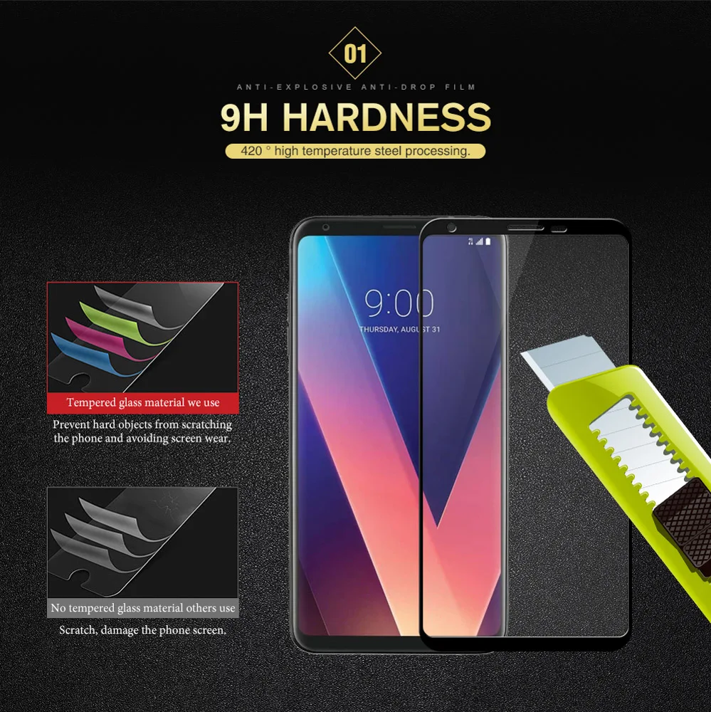 Полное покрытие закаленное стекло пленка для LG V30 V40 V50 V30S ThinQ G8 K12 Plus G7 V35 Sceen протектор Закаленное защитное стекло