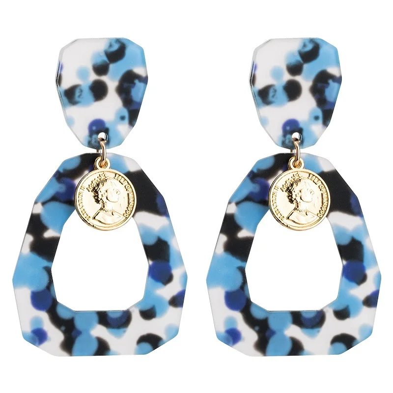 Женские многослойные серьги-подвески из смолы Find Me большие геометрические 2019 |