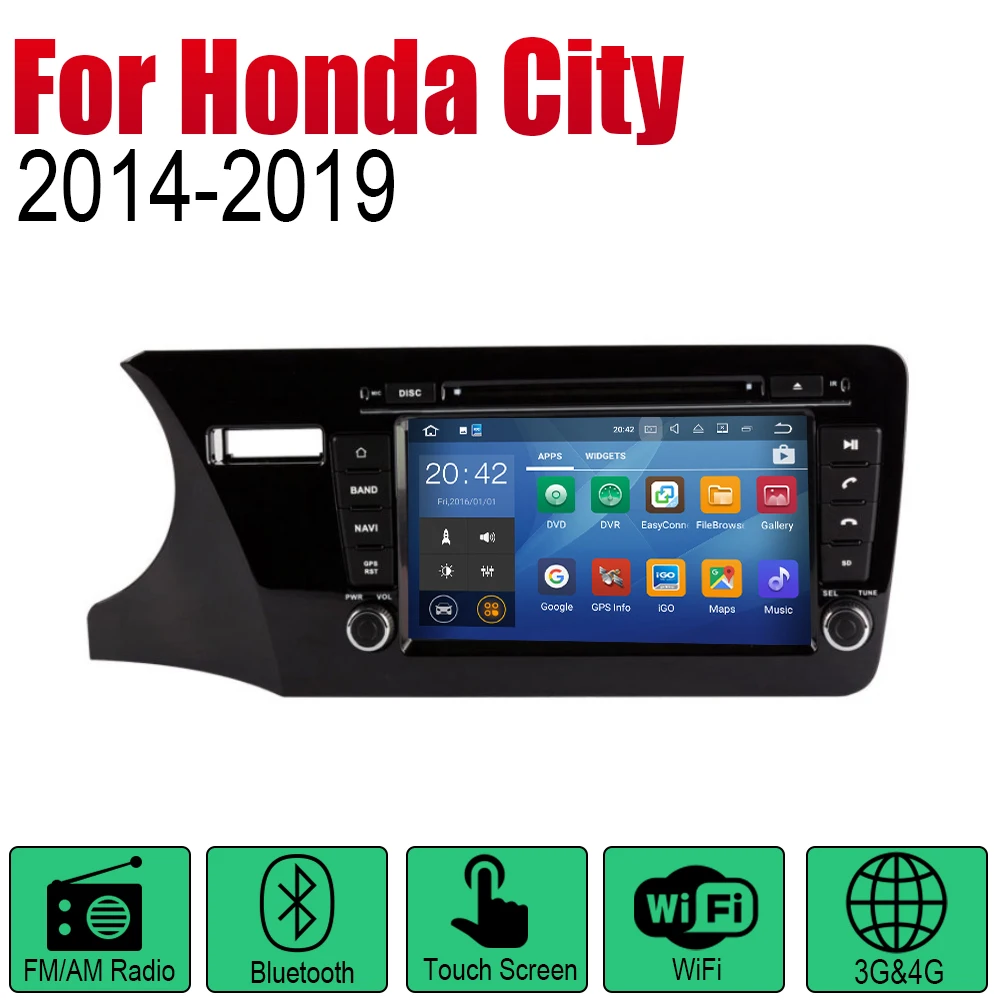 Android автомобильное радио стерео GPS навигация для Honda City 2014 ~ 2019 Bluetooth wifi 2din