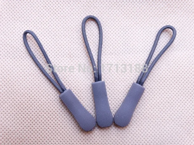 

Brand New 50pcs/pack Gray Plastic Zipper Pull Strap Cord For Backpack/Clothing Accessories Free Shipping