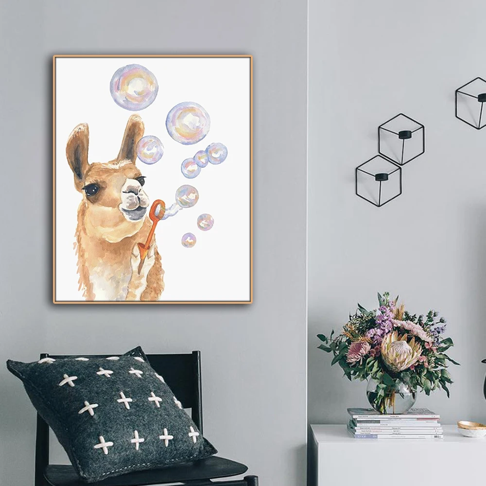 Kangaroo Bubble Забавный настенный художественный холст с печатью постера живопись