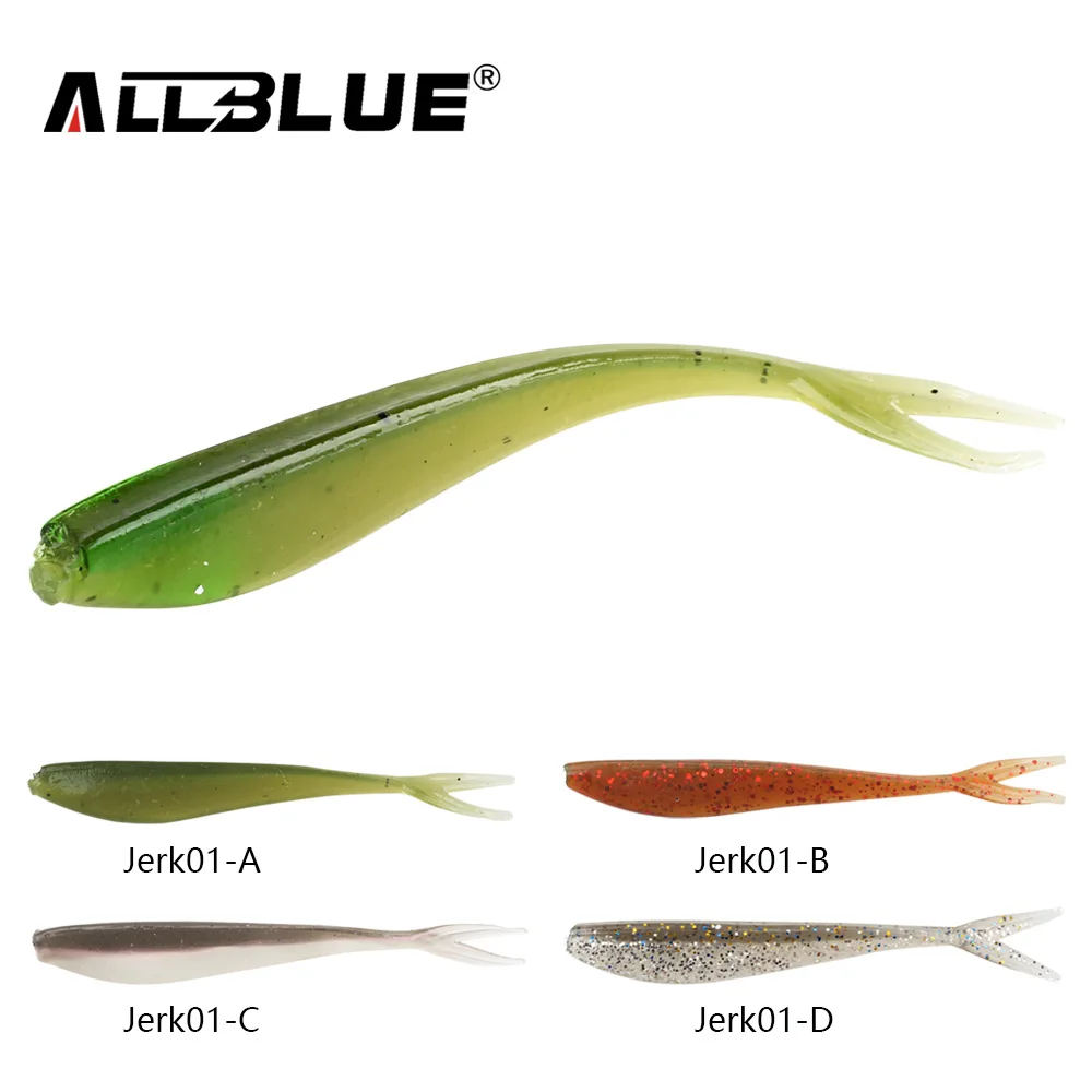 ALLBLUE 12 шт./лот 1 5 г/7 см Мягкая приманка рыболовная Shad Jerkbait силиконовая в виде