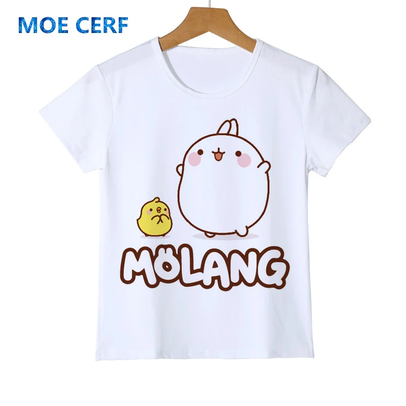 Летняя футболка с изображением милых животных кавайных кроликов Molang для