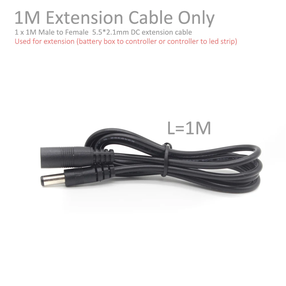 Extension Cable Светодиодный светильник с регулируемой яркостью с питанием от батареи, 5 в постоянного тока, светодиодный светильник на батарейках 4AA, водонепроницаемый, 1 м, 2 м, 3 м, светодиодная лента e с сенсорным регулятором яркости - Испускаемый цвет: Extension Cable