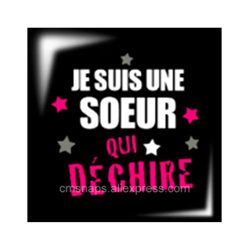 FB0331 French Je suis une soeur 10 шт Смешанные 12 мм/20 мм/25 мм/30 мм квадратное фото стекло кабошон