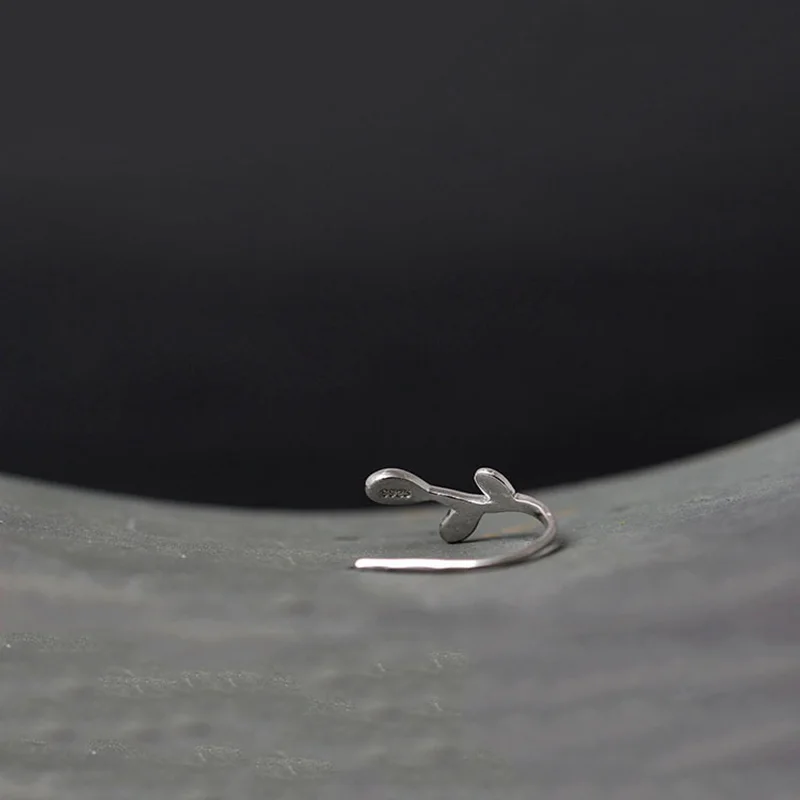 Женские серьги гвоздики из серебра 100% пробы с двумя листьями|stud earrings|earrings forearrings
