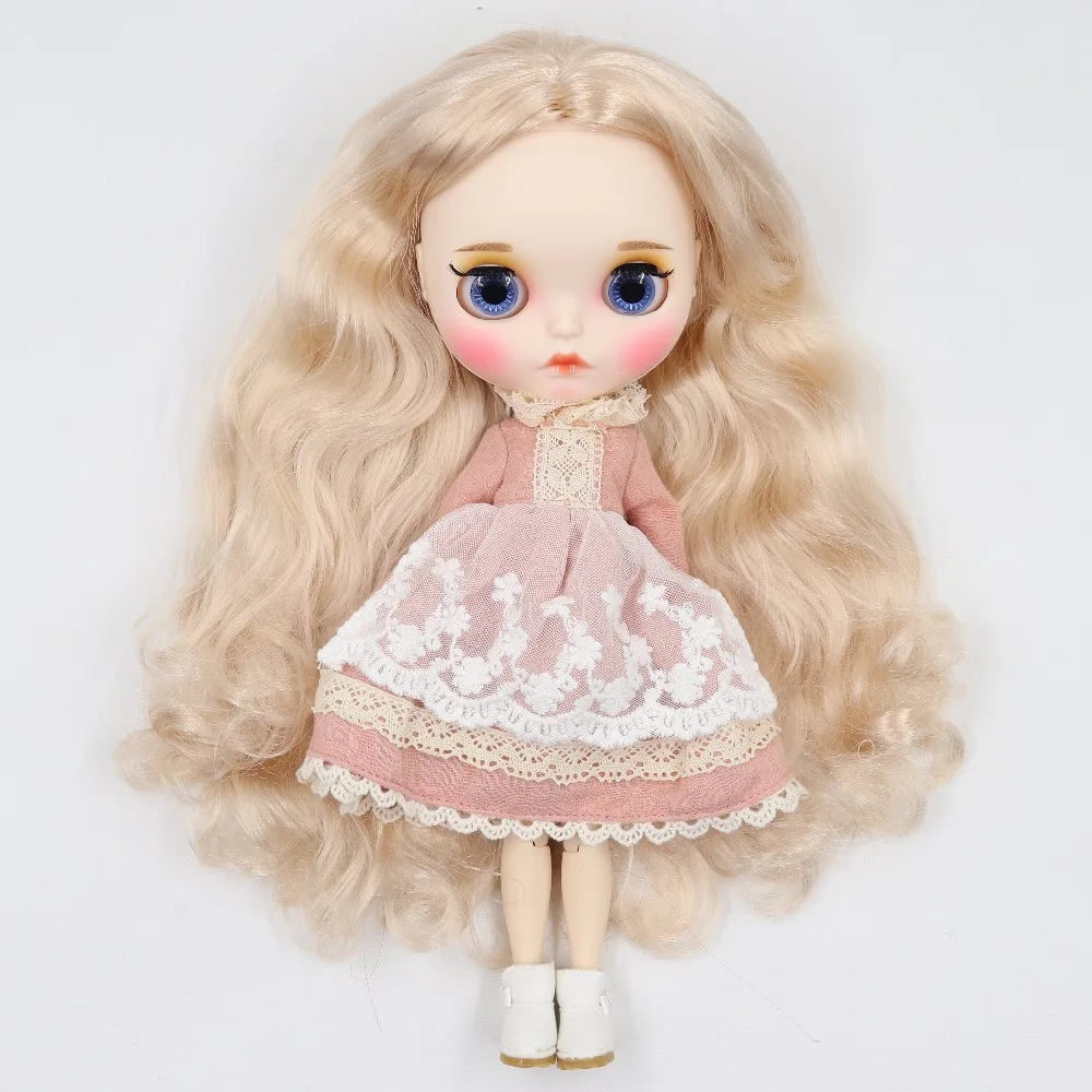 Фабрика blyth кукла 1/6 bjd белая кожа тела, новое матовое лицо резные губы с бровью индивидуальные лица, BL3139 светлые волосы
