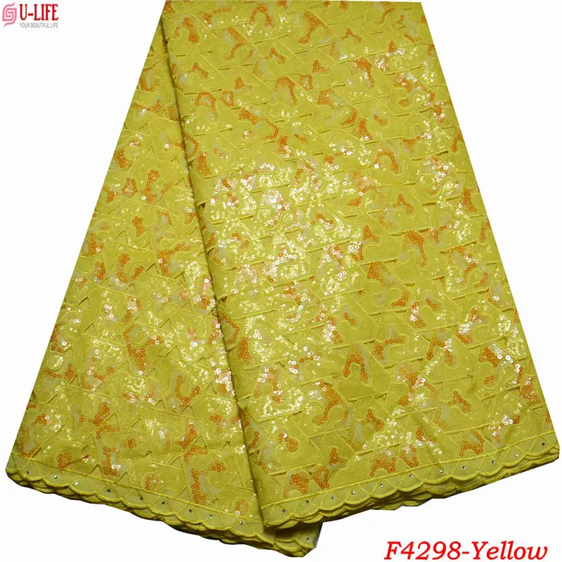 Color Sequins High Quality Net Lace Fabric Embroidery Handcut African organza lace in switzerland fabric for Party Dress F4-298 | Дом и сад
