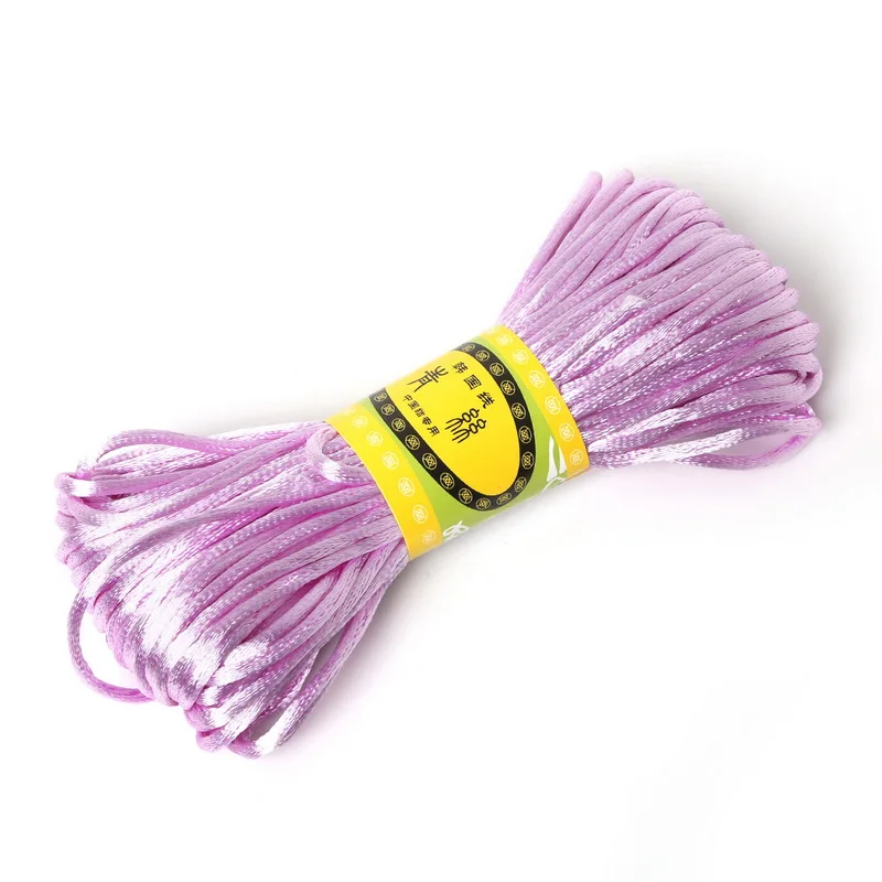 Light Purple 20 м микс 29 цветов корейский Плетеный макраме Шелковый Атласный нейлоновый шнур веревка DIY Ювелирный Браслет фурнитура бисерная нить 2,5 мм - Цвет: Light Purple