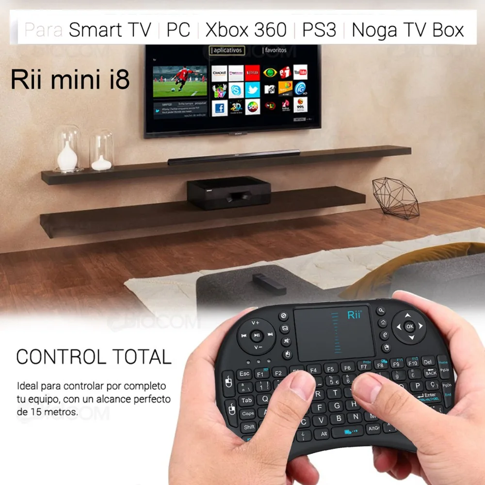Rii i8 Smart 2.4 г 92 ключей Мини беспроводной клавиатуры QWERTY Multi-Touch Pad мышь игровая