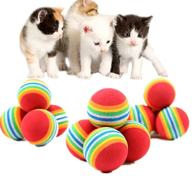 1/5/10 шт Красочный Pet котенка нанесите монтажную пену радужные мячики для игры Dia 3,5 см развивающие игрушки смешной из ЭВА шарики принадлежности для тренировки животных