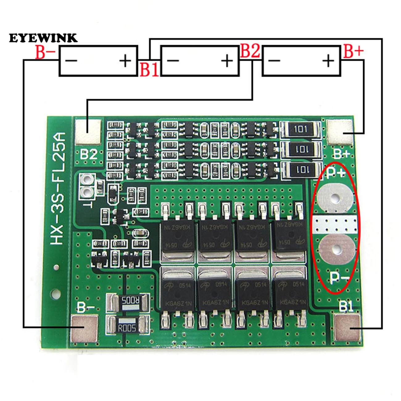 Защитная плата для зарядки литий ионных батарей 3S 25A PCB BMS двигателя с улучшенным
