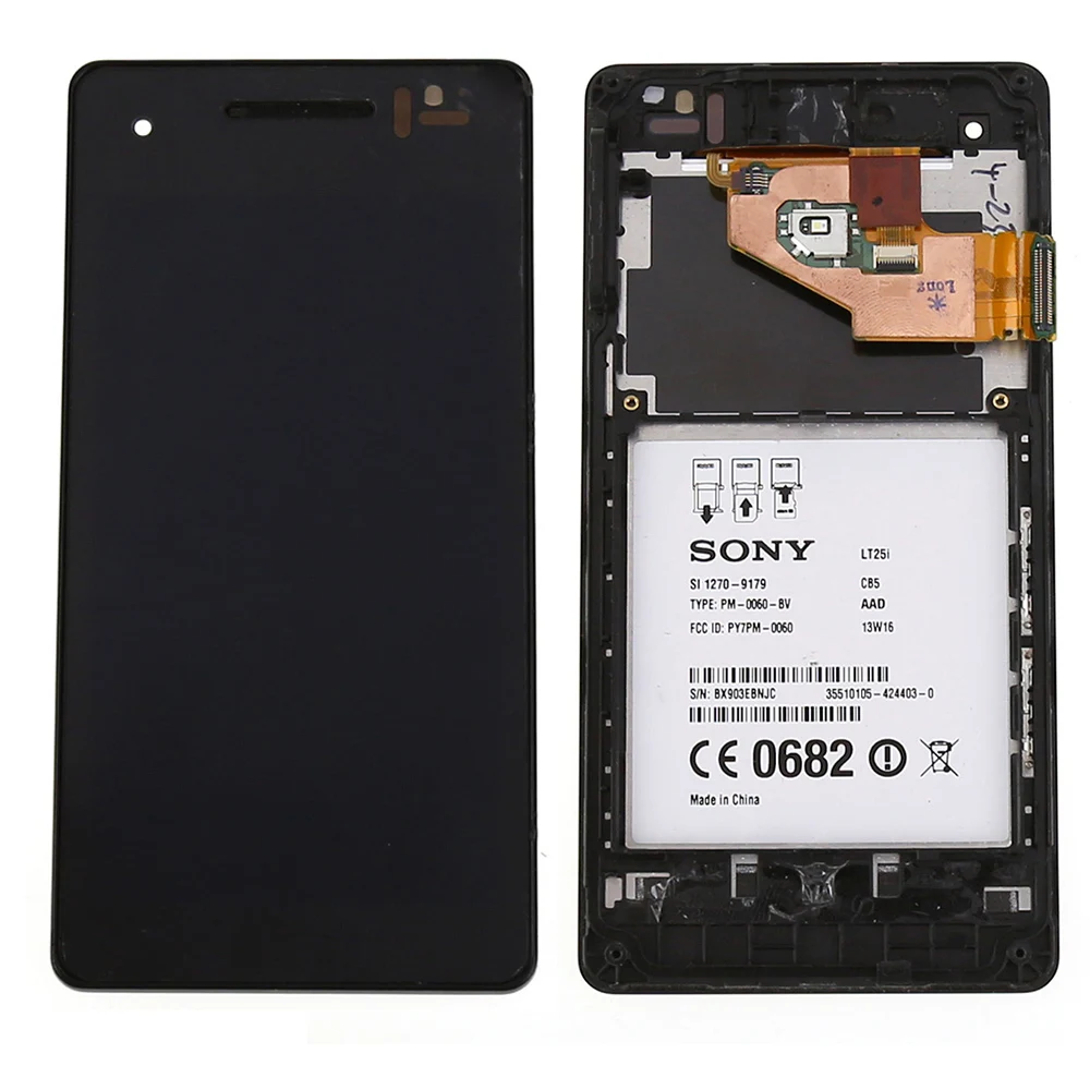 Черный ЖК-дисплей Для Sony Xperia V LT25i LT25 ЖК-Дисплей + сенсорный экран планшета Рамка