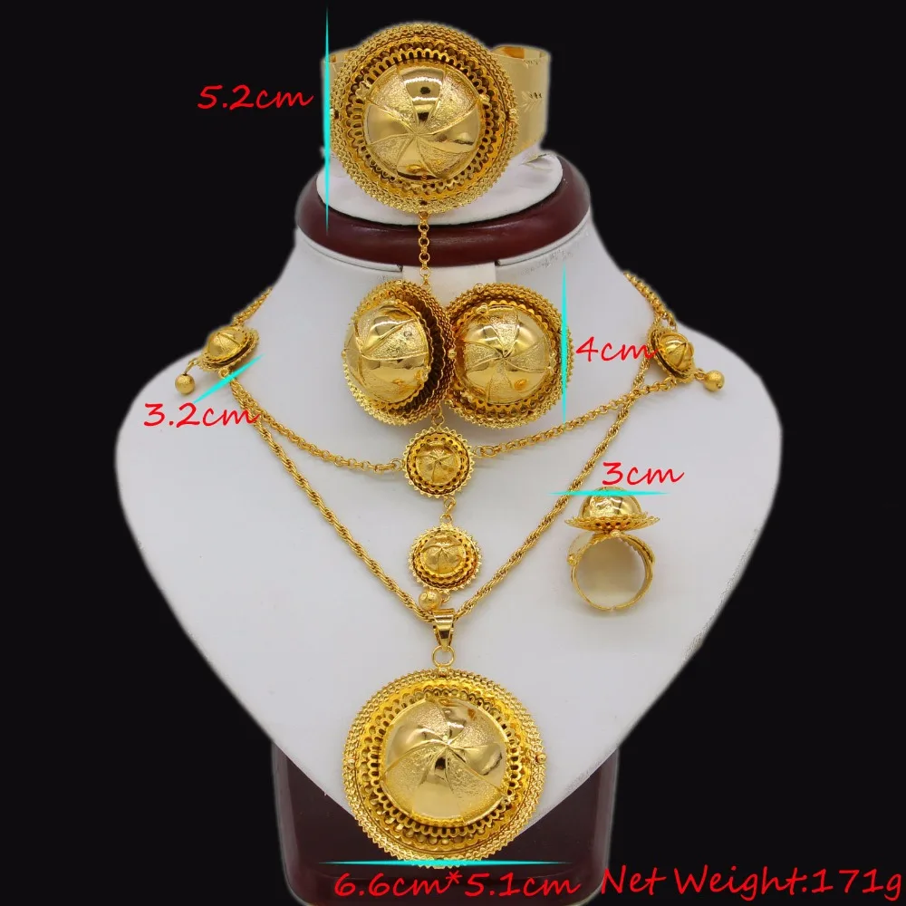 Женский свадебный комплект ювелирных изделий Adixyn золотого цвета в