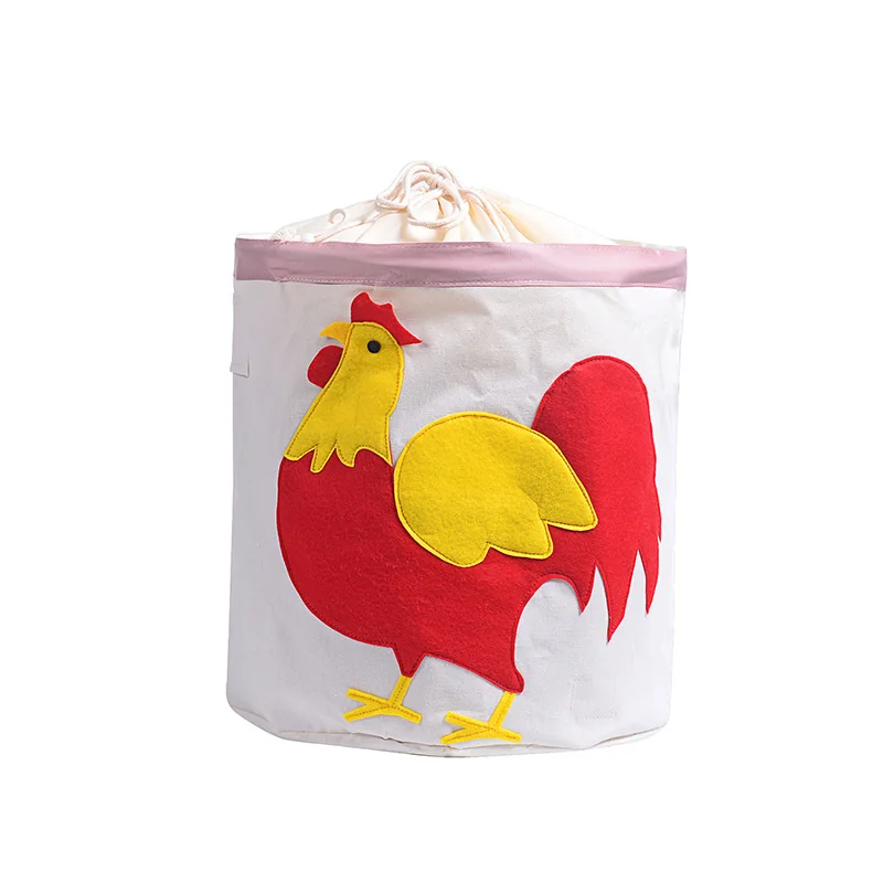 Rooster Большая складная Милая мультяшная сумка для хранения животных, детские игрушки, органайзер для одежды, корзина для белья, водонепроницаемая коробка для хранения игрушек с крышкой - Цвет: Rooster
