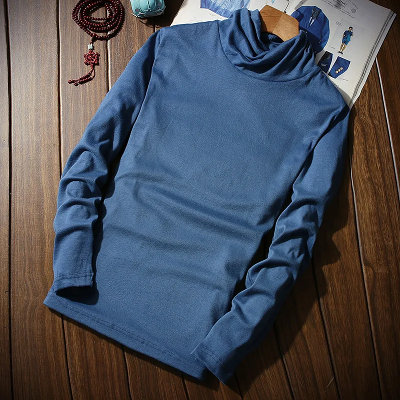 Мужской Повседневный свитер с воротником шарфом и длинными рукавами теплый