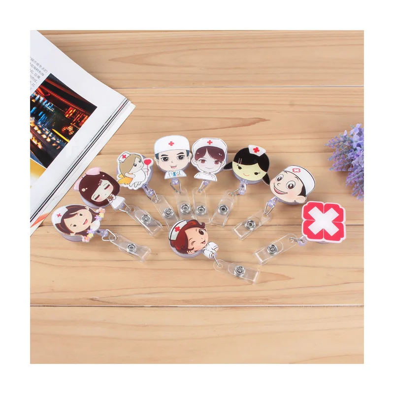 1 шт. мультфильм Радуга смайлик Сердце Клевер пончики мини выдвижной Бейдж