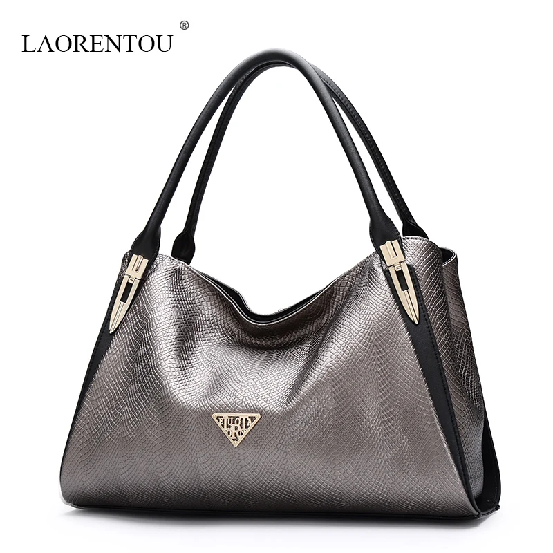 LAORENTOU женщины Кожаные сумки люксовый бренд тиснением случайные на ремне высокое