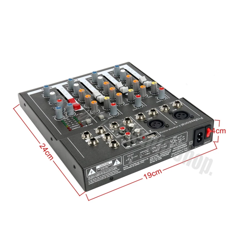 Профессиональная мини 4-канальная студийная звуковая панель с USB + 48 В эффектом