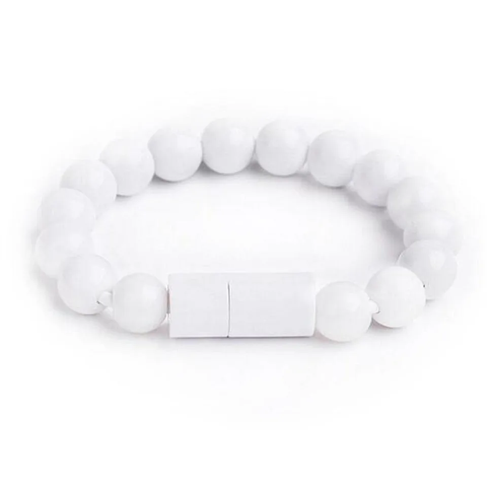 Type2 White Браслет с бусинами, Micro USB кабель для синхронизации данных, мобильного телефона, 2A, быстрая зарядка, зарядное устройство, шнур для iPhone, Android, type-C, USB кабель для зарядки - Тип штекера: Type2 White