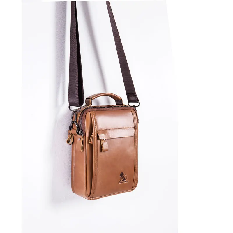 Men's Briefcase Bags For Laptop Man Business Bag Genuine Leather Handbags High Quality Leather Office Shoulder Bags Tote for Men - Цвет: brown