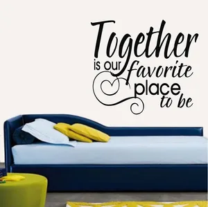 Бесплатная доставка, Классическая Теплая семейная цитата, наклейки, надписи, художественные слова вместе, это наше любимое место, чтобы быть наклейки на стену