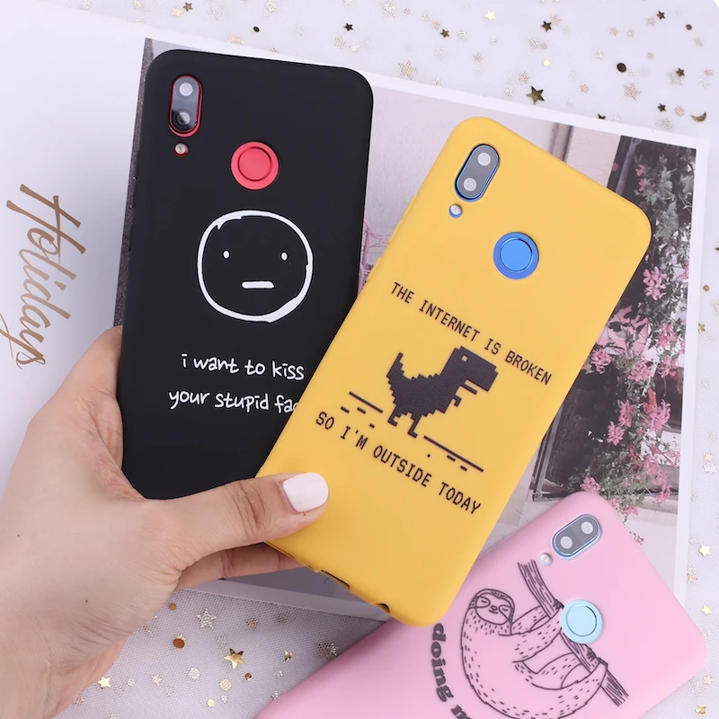 

For Huawei Honor Mate 10 20 Nova P20 P30 P40 P Smart Funny Sloth Memes Quotes Tumblr Candy Silicone Phone Case Capa Fundas Coque