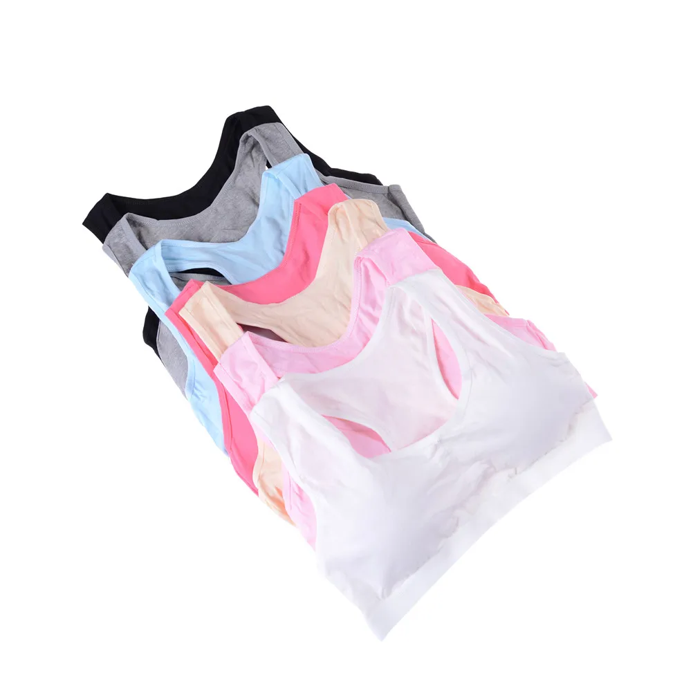 

1Pc Baby Solid Color Bras For Sport Small Training Puberty Bras Undergarment Clothes Young Girls Underwear