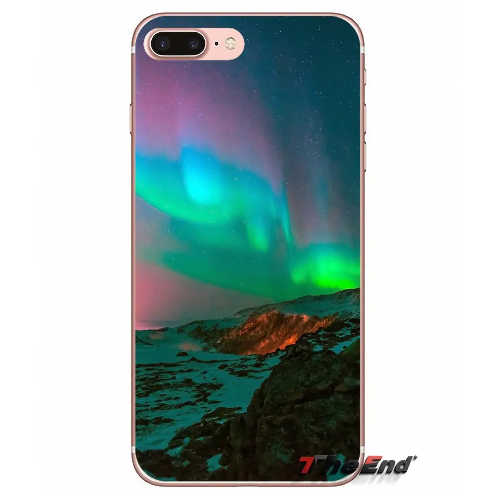 Мягкий силиконовый чехол из ТПУ Aurora polar lights для Sony Xperia Z Z1 Z2 Z3 Z5 compact M2 M4 M5 E3 T3 XA Aqua LG G4