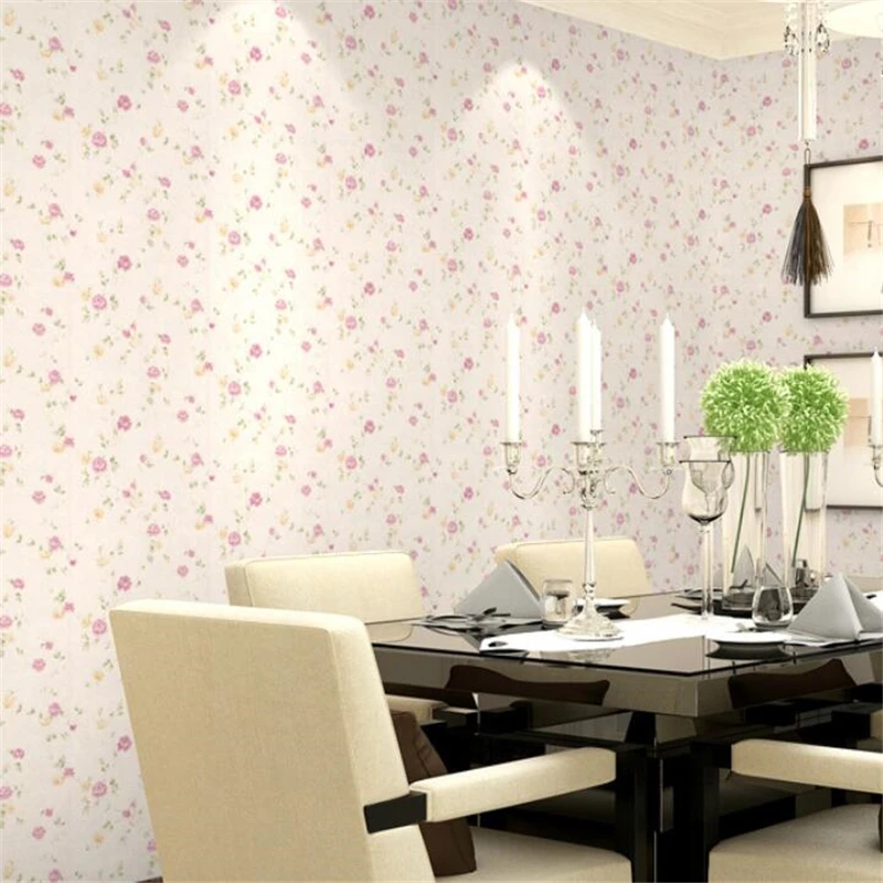 wellyu Idyllic pink purple floral small dormitory bedroom clothing shop wallpaper romantic girl room wedding | Обустройство дома