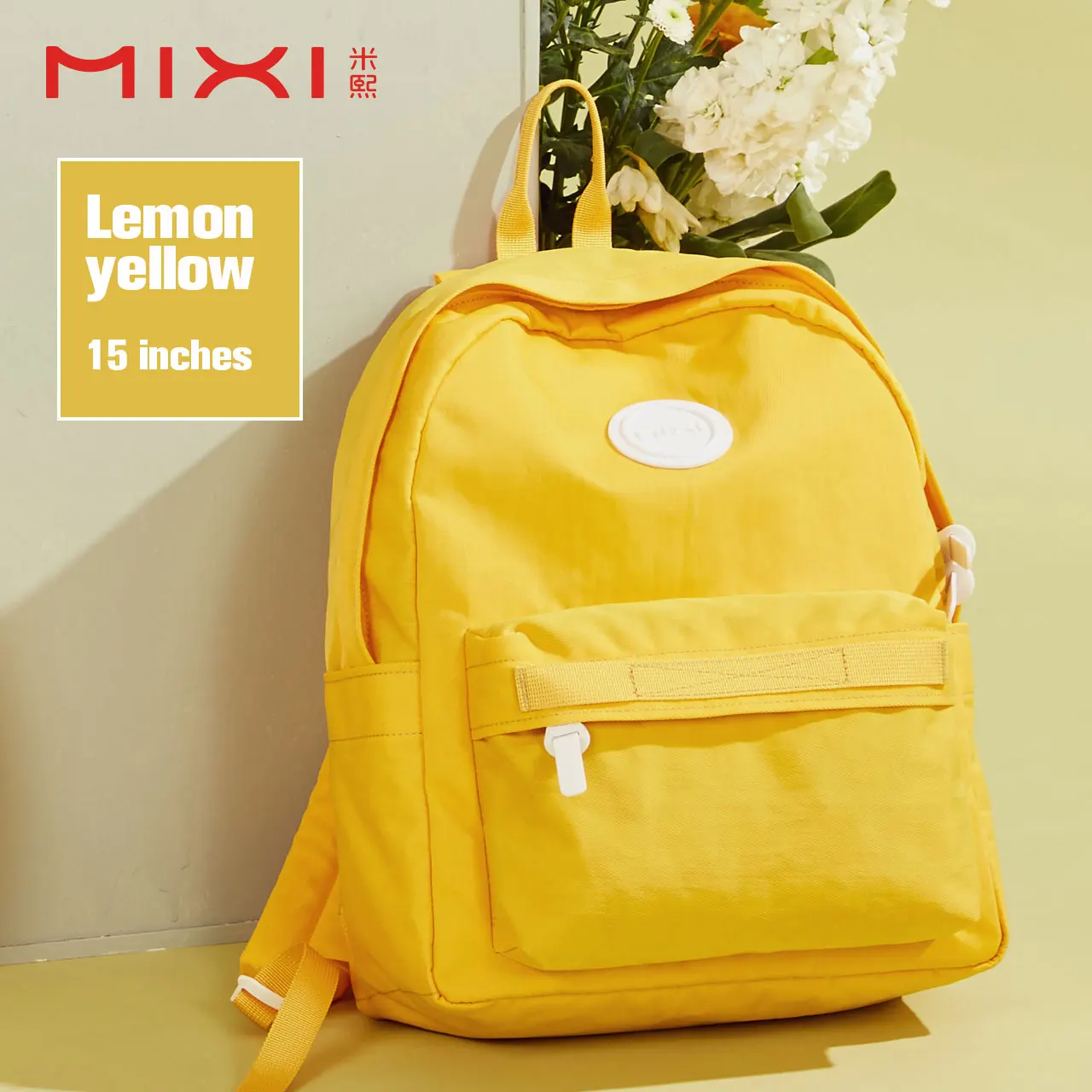 Yellow 15 inches Mixi рюкзак в консервативном стиле женские школьные сумки для подростков Большая вместительная Студенческая сумка через плечо - Цвет: Yellow 15 inches