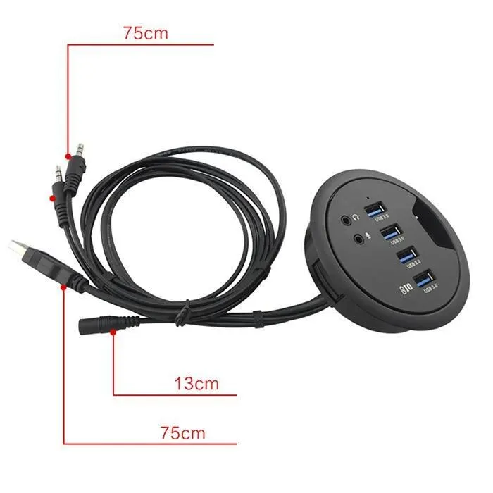 USB 3 0 разветвитель 4 портовый круглый концентратор с разъем для подключения
