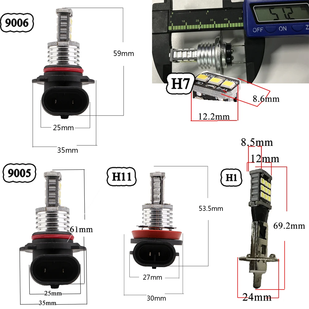 4 шт. Canbus 2835 21 SMD СВЕТОДИОДНАЯ Лампа H1 H3 H4 H7 H11 9005 9006 Тип гнезда без ошибки