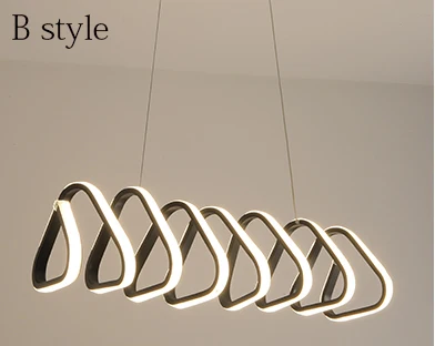 B style Дизайн, современный светодиодный подвесной светильник для гостиной, столовой, офиса, кухни, алюминиевый подвесной светильник, светильник ing AC85-260V - Цвет корпуса: B style