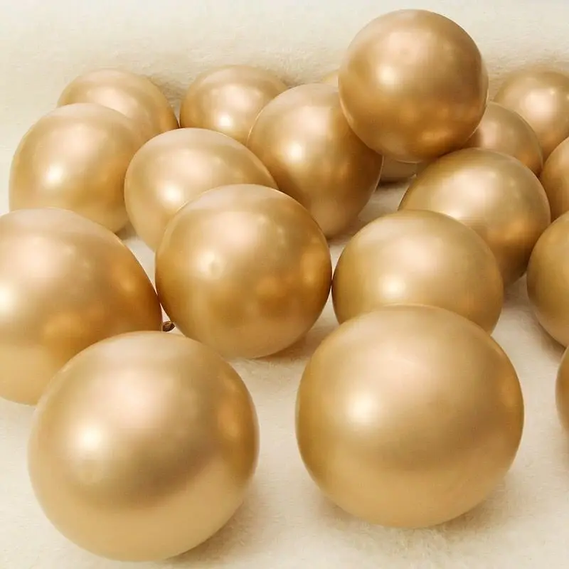 Gold 100 шт., хромированные латексные воздушные шары для свадьбы вечеринки, Декор, Globos Metalicos, толстый жемчужный металлический латексный гелиевый баллон, товары для дня рождения - Цвет: Gold