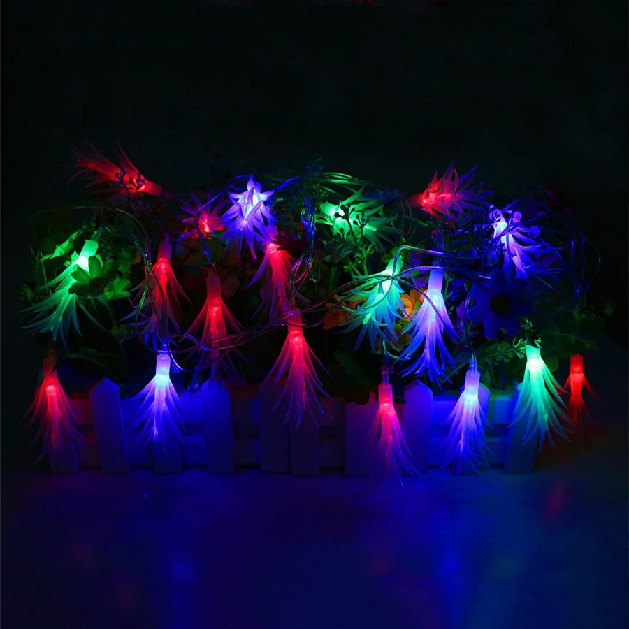 Гирлянда с листьями пинекона 4 м 20 шт. Сказочная гирлянда наружная для сада патио