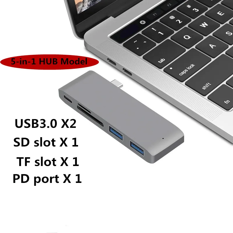 5 в 1 USB концентратор типа C Мульти конвертер с 2 3 0 SD TF PD порт для lenovo MacBook Dell xiaomi huawei