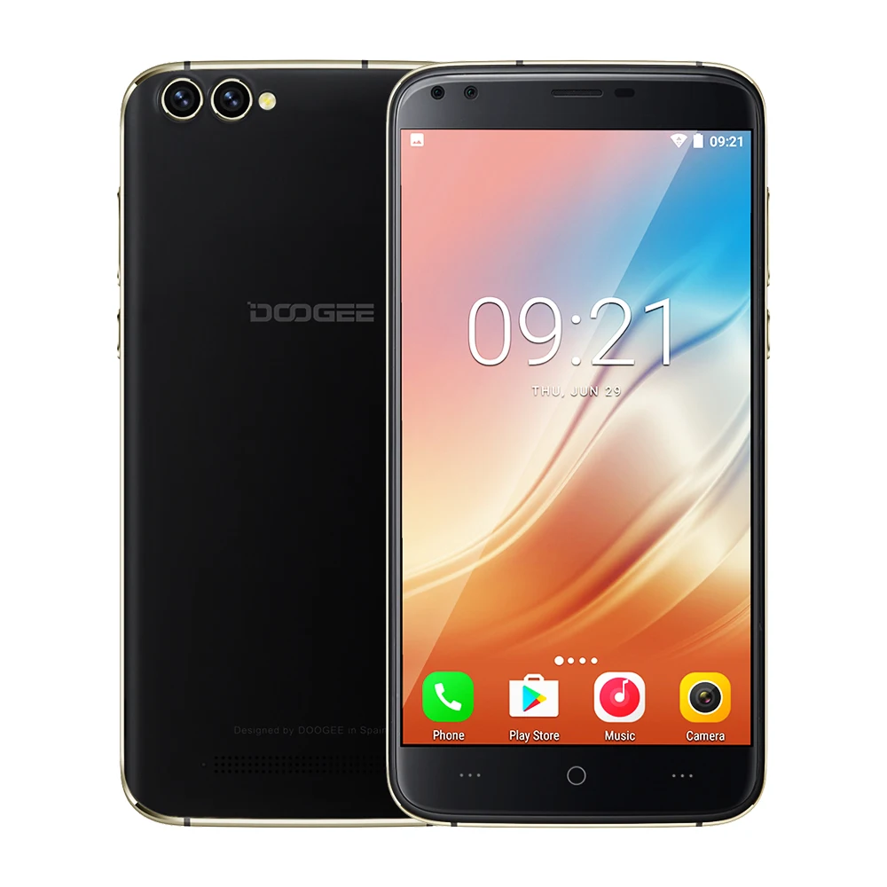 DOOGEE X30 Quad Камера 2x8 0 Мп + 2x5 Android 7 мобильный телефон 3360 мАч 5 ''HD MTK6580A 4 ядра 2 Гб