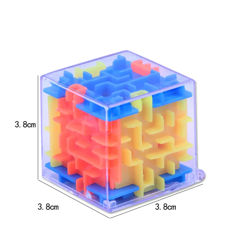 Super Mini 3.8CM 3D лабиринт для детей, улучшающий баланс, волшебный куб, головоломка, лабиринт, стальной шар, игра, развивающие игрушки - Цвет: Super Mini 3.8CM