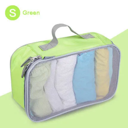Green-S Дорожный чемодан для путешествий, разделитель для шкафа, контейнер, сумка для хранения, набор для одежды, аккуратный Органайзер, упаковочные кубики - Цвет: Green-S