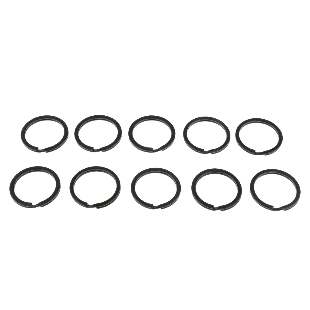 Black 30mm 10 шт., нержавеющая сталь, разъемное кольцо для ключей, брелок, много, пряжка, держатель для кемпинга, альпинизма, бега, бега, пешего туризма, 20 мм/35 мм - Цвет: Black 30mm