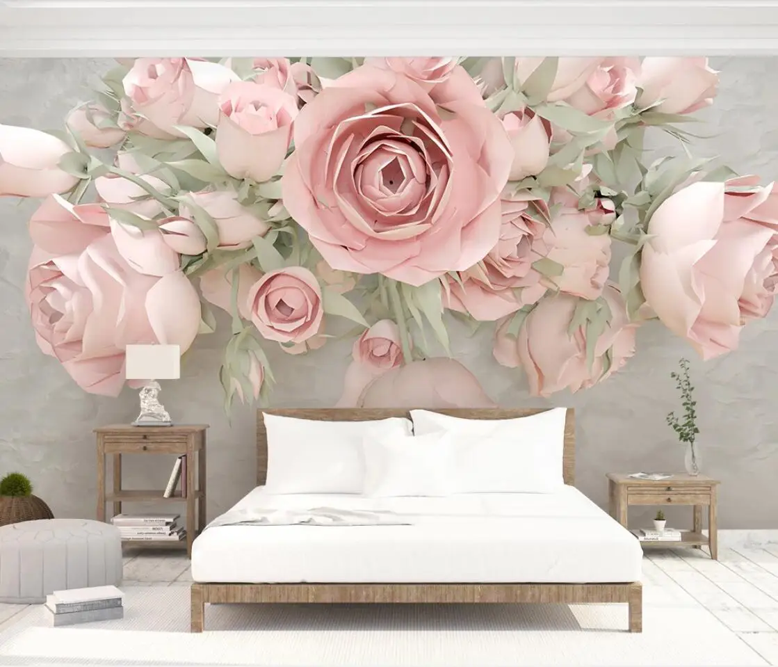 

Embossed Floral Wall Mural Wall Paper 3d Flowers Canvas Print Wall Paper Contact Paper Photo Wallpaper Custom Papel De Parede
